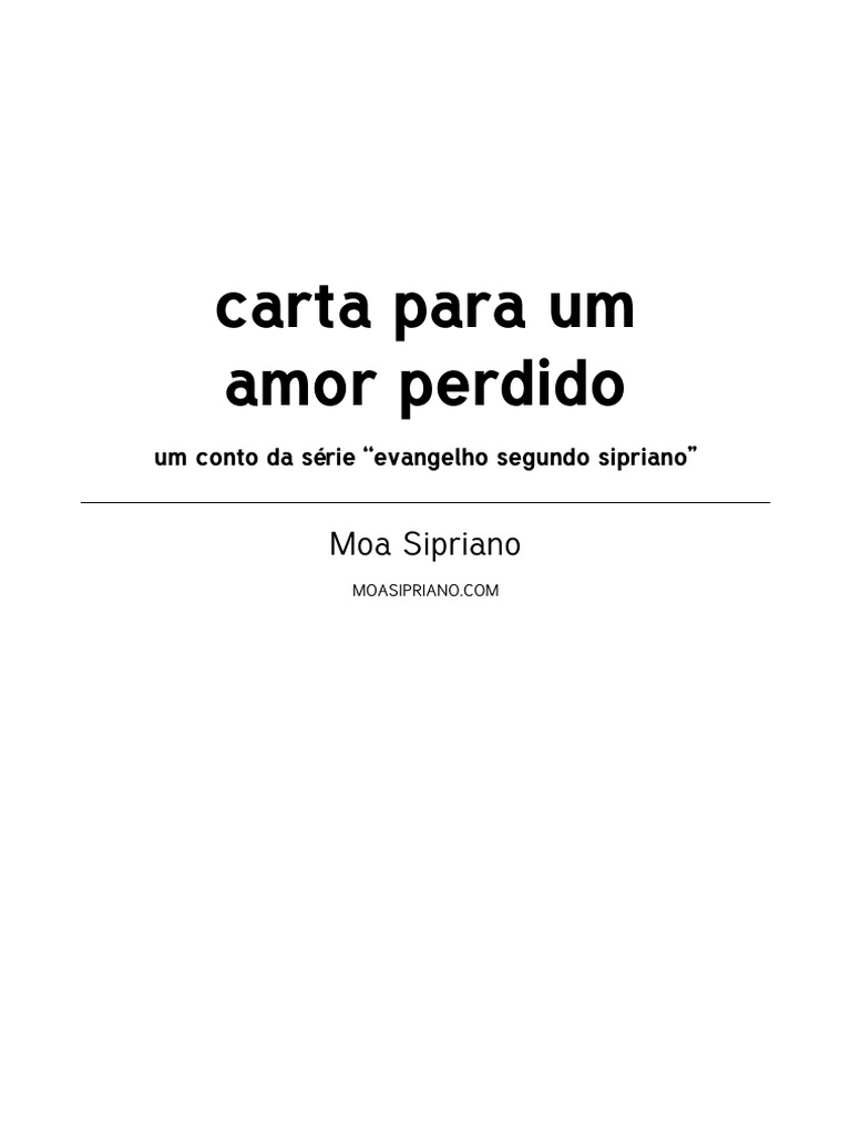 Carta de Saudades e Amor Perdido | PDF | Amor | Tempo