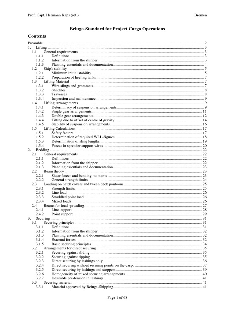 Project Cargo Operations Standards | PDF | Crane (Machine) | Ships