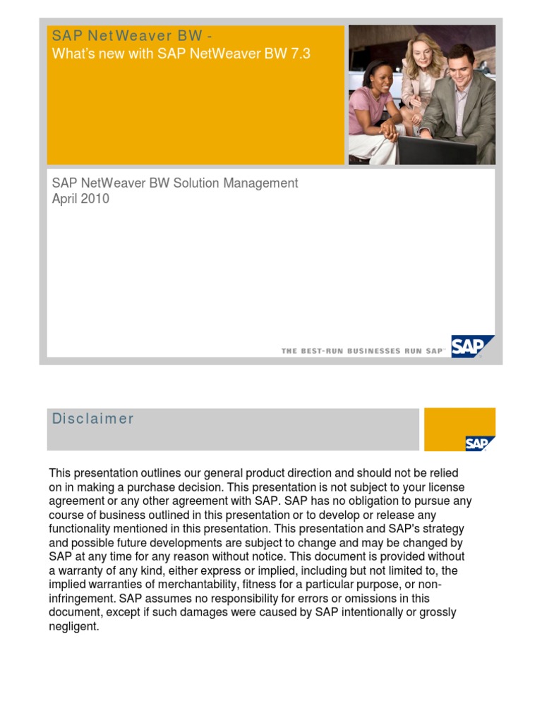 What's New With SAP NetWeaver BW 7.3 | PDF | Sap Se | Databases
