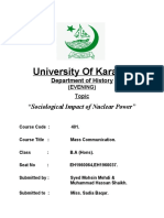 Sociological Impact of Nuclear Power