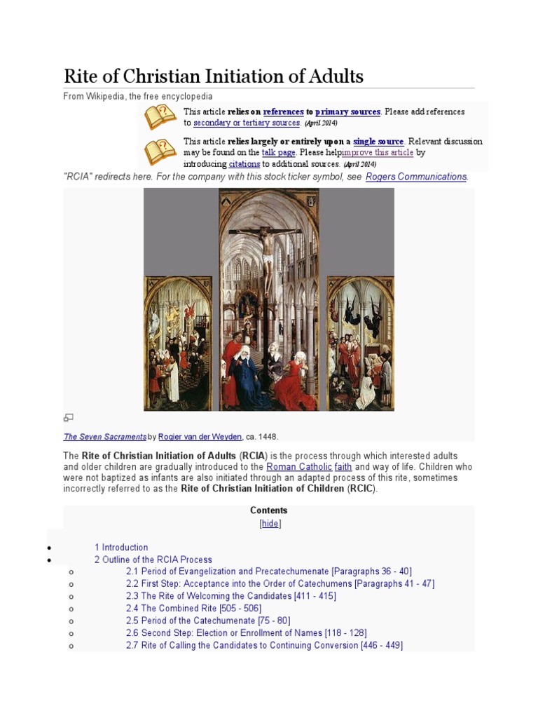 RCIA Process Overview and Rites | PDF | Mass (Liturgy) | Baptism