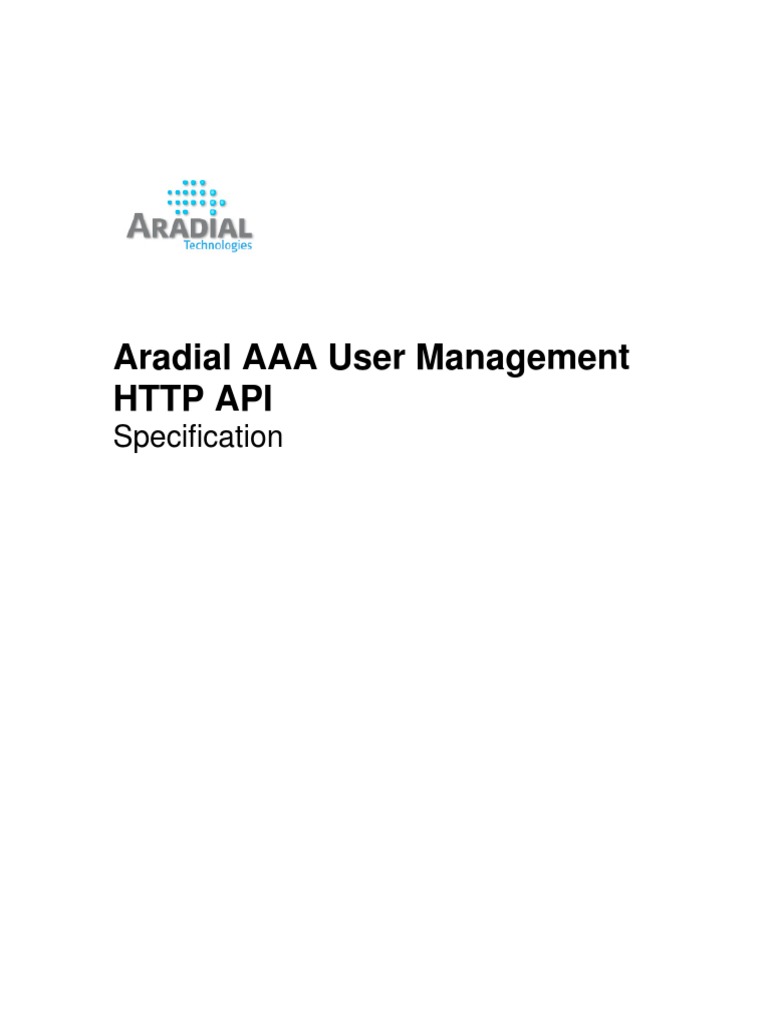 Aradial AAA User Management HTTP API | PDF | Hypertext Transfer ...