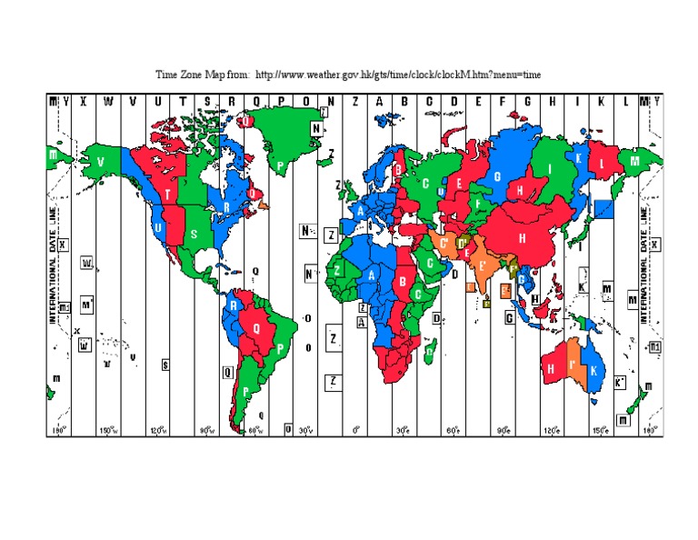 Global Time Zone Map Guide | PDF