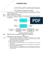 Transducers: Ques: Define A Sensor