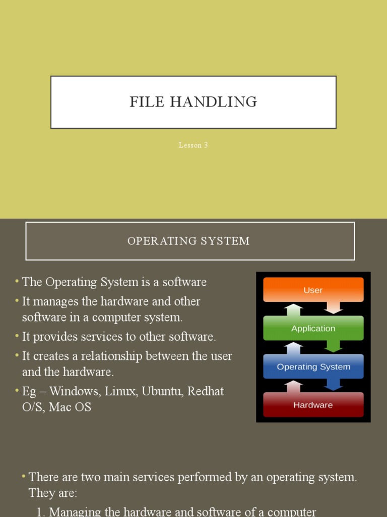 File Handling: Lesson 3 | PDF | Graphical User Interfaces | Window ...