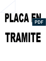 Placa en Tramite