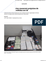 Golpes bancários causaram prejuízos de mais de R$12 milhões em SE Sergipe G1