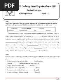 O - L English - Test 9 Activities