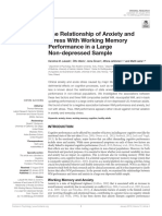 The Relationship of Anxiety and Stress With Working Memory Performance in A Large Non-Depressed Sample