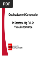 Oracle Advanced Compression in Database 11g Rel. 2: Value/Performance