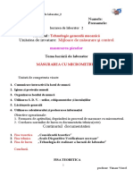 Masurarea Pieselor - Lucrarea de Laborator - 2