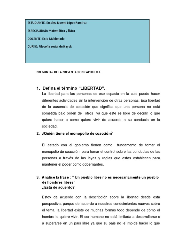 Libertad de Libertades Hayek. | PDF | Libertad | Estado (política)