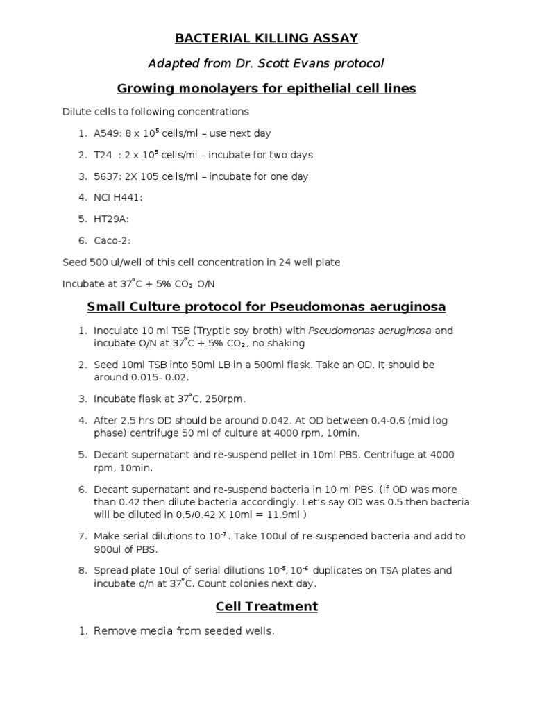Bacterial Killing Assay PDF