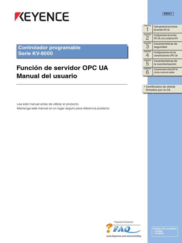 Manual Keyence OPC KV-8000 (ESP) | PDF | Autenticación | Servidor ...