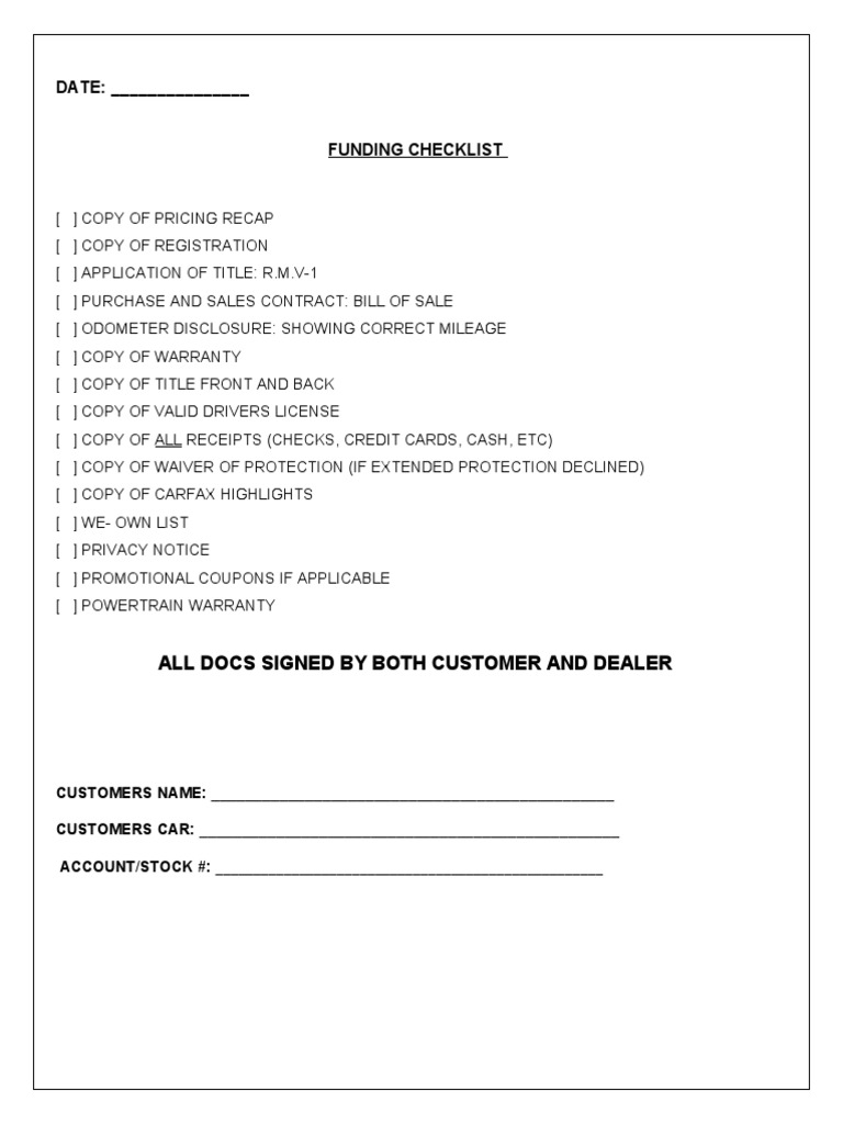 Funding Checklist PDF