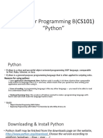 Computer Programming B (CS101) "Python"