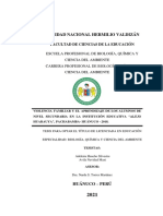 Violencia Familiar y El Aprendizaje de Los Alumnos de Nivel Secundaria