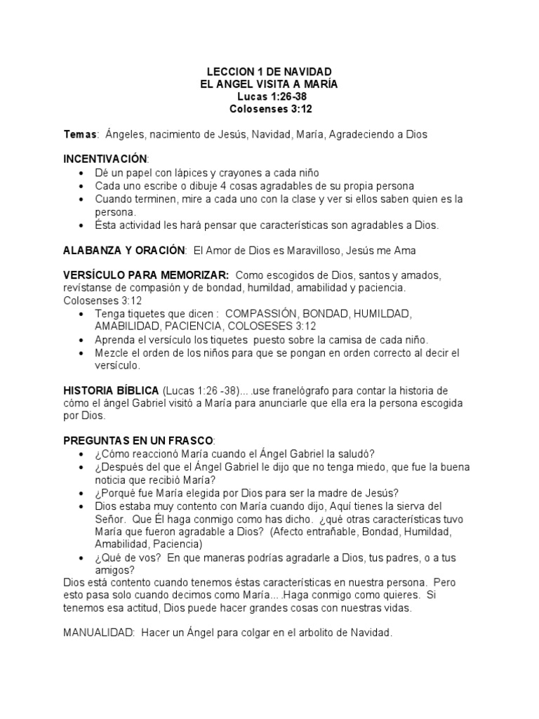 Lecciones de Navidad | PDF | María, madre de Jesús | Natividad De Jesus