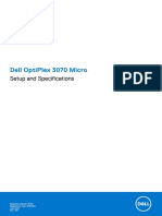 Dell Optiplex 3070 Micro: Setup and Specifications