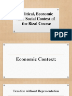 Political, Economic and Social Context of The Rizal Course