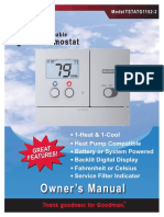 Owner 'S Manual: Di Ital Thermostat
