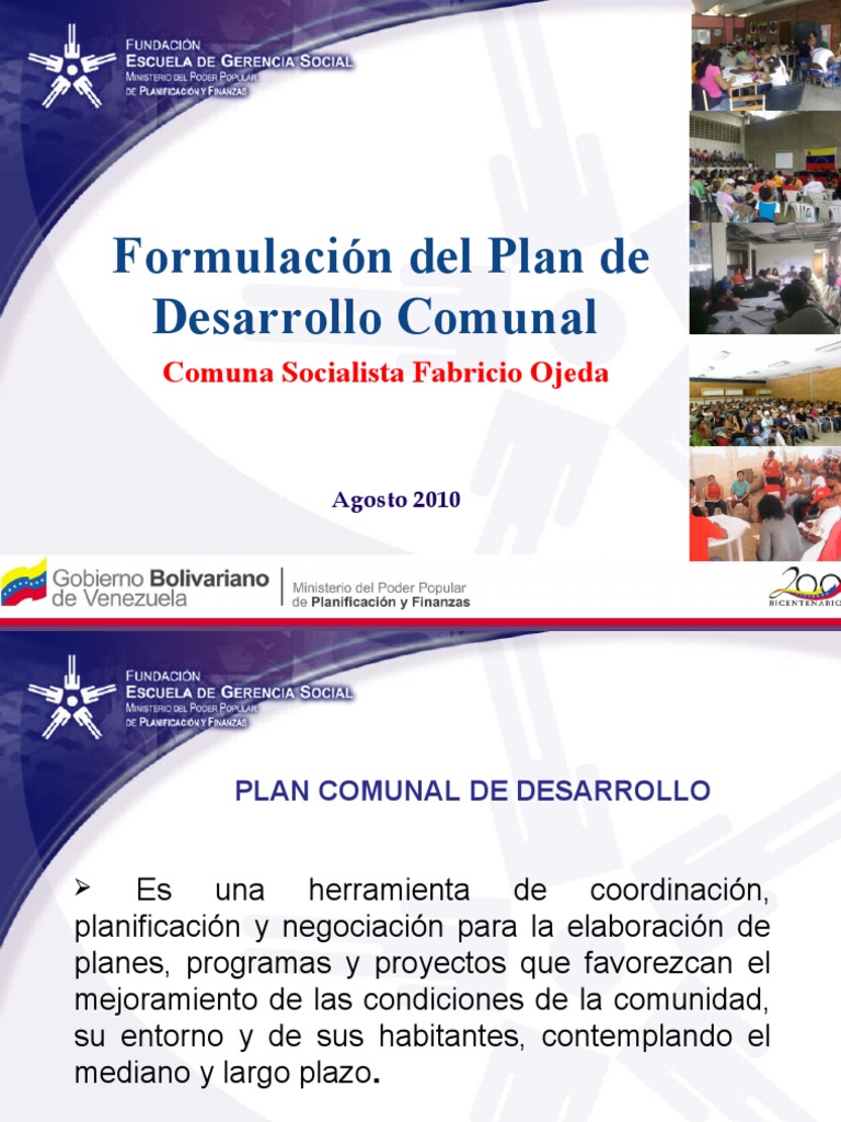 Plan de Desarrollo Comunal Fabricio Ojeda | PDF | Planificación | Agua