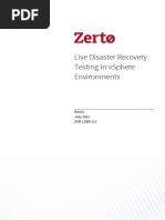 Zerto Virtual Replication VSphere Live DR Testing