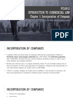CHAP 1 PART C Incorporation of Company