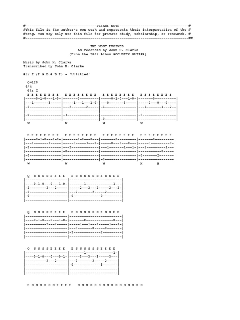 The Most Evolved Ascii Tab | PDF | Irish Musical Instruments | Musicology