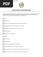 Inappropriate Teacher Behaviors