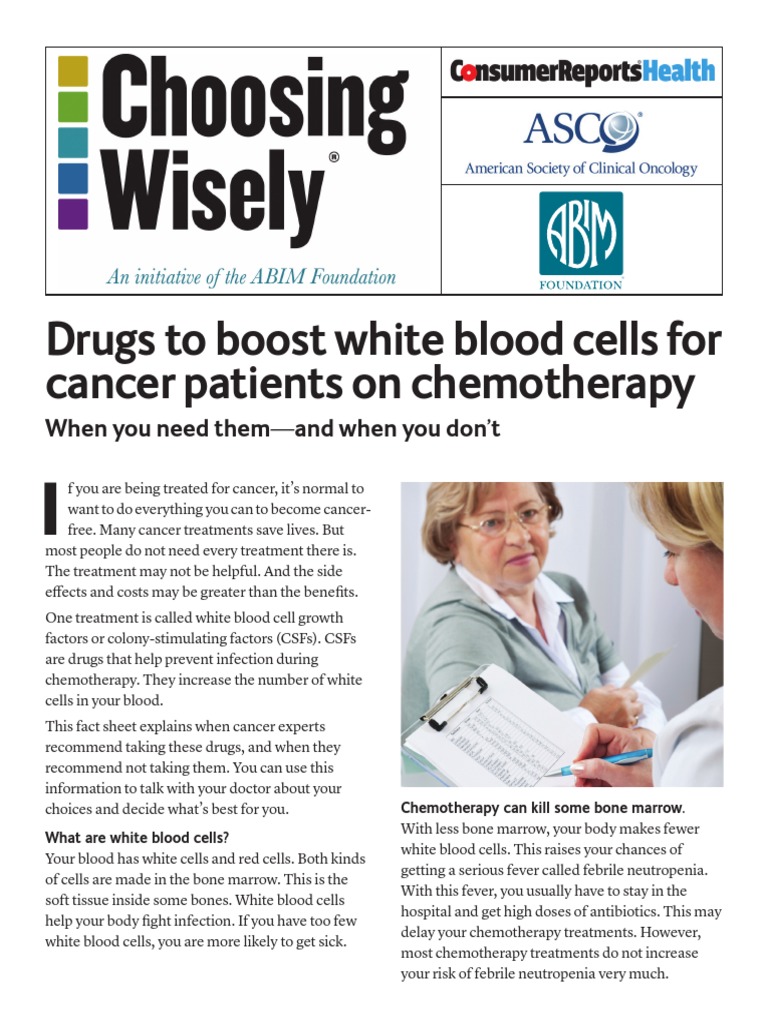 Choosing Wisely Drugs To Boost White Blood Cells For Cancer Patients On