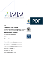 An Analysis of The European Telecommunications Strategic Environment: How Can Strategic Actions Be Defined To Adapt To The New Scenario?