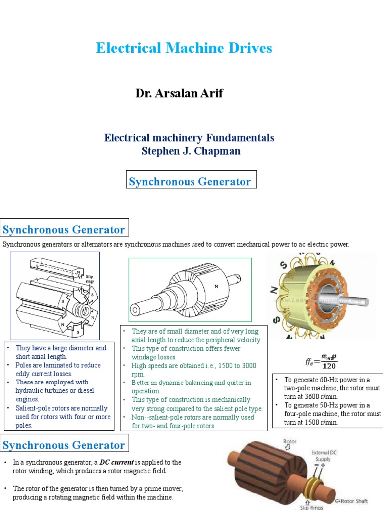 Electrical Machine Drives Dr. Arsalan Arif PDF Electric Generator