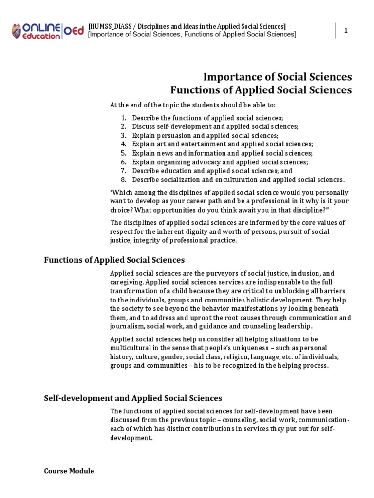 Week 018-Importance of Social Sciences | Download Free PDF | Social ...