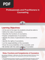 Week 003-PPT Professionals and Practitioners in Counseling