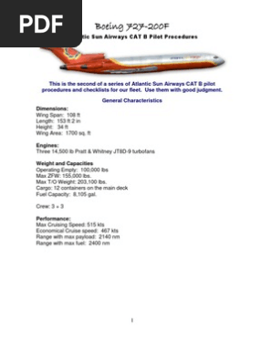 Boeing 727-200F Pilot Checklists | PDF | Takeoff | Flap (Aeronautics)