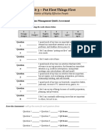 Time Management Quick Assessment: Answer The Following Questions Using The Scale Shown Below