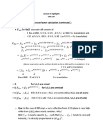 Structure Factor Calculation (Continued..) : Lecture 6 Highlights MM 201
