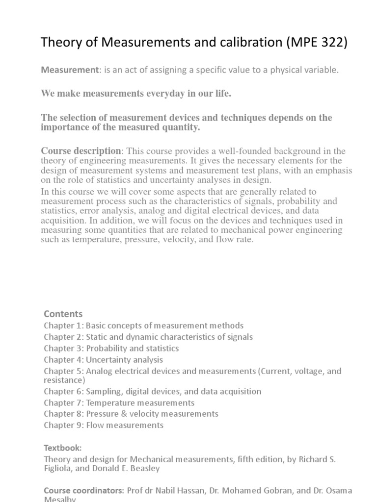 Measurement Theory and Techniques | PDF | Observational Error | Statistics