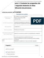 Examen - (AAB02) Cuestionario 2 - Conteste Las Preguntas Del Cuestionario 2 Del Segundo Bimestre en Línea Referente A La Planificación de Procesos