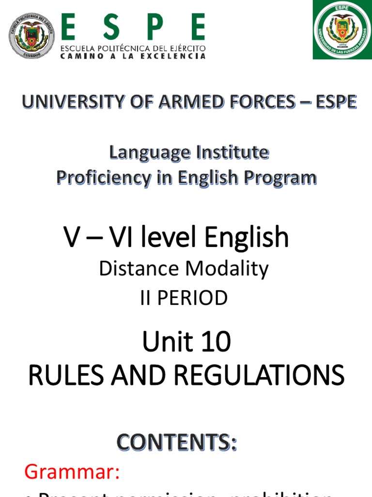 English Proficiency Rules & Regulations | PDF | Verb | Linguistics