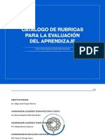 Catalogo de Rubricas Para La Evaluación Del Aprendizaje 2017