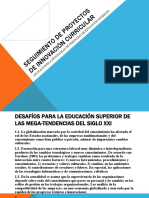 Seguimiento de proyectos de innovación curricular