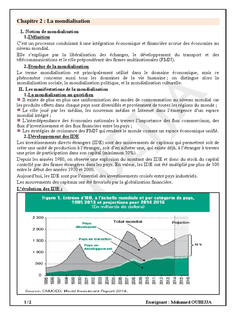 Définition et enjeux de la mondialisation | PDF | Globalisation ...