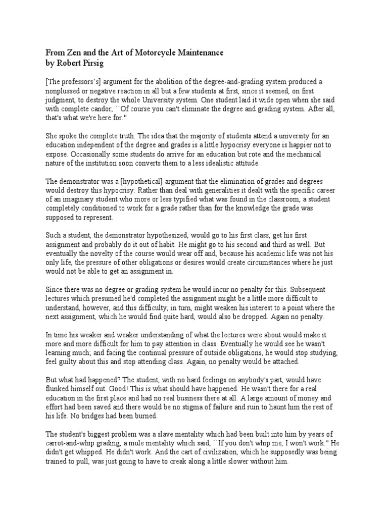 zen and the art of motorcycle maintenance philosophy