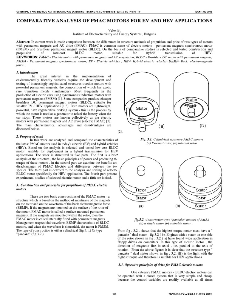 COMPARATIVE ANALYSIS OF PMSM and BLDC MOTORS FOR EV AND HEV ...