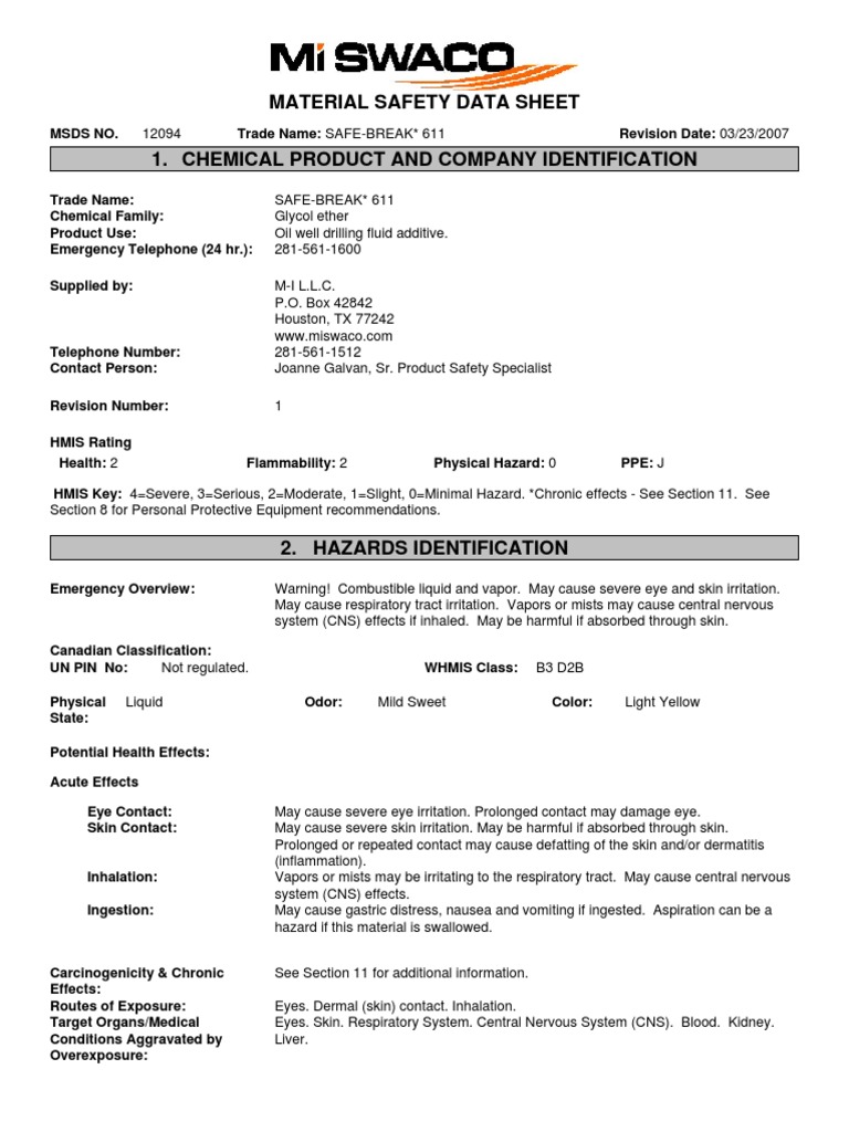 Material Safety Data Sheet PDF Personal Protective Equipment