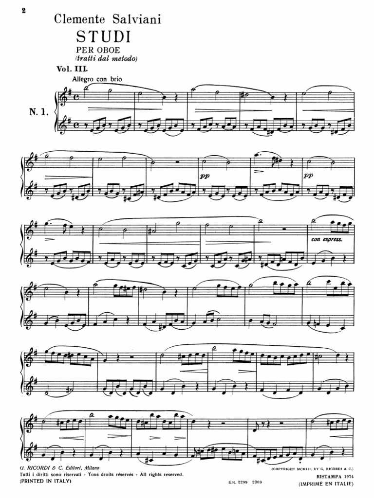 Salviani Studi Per Oboe Vol. 3 PDF