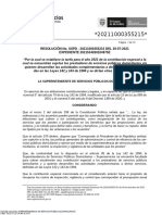 Tarifa contribución especial prestadores servicios públicos 2021