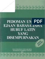 Pedoman Umum Ejaan Bahasa Jawa Huruf Latin Yang Disempurnakan 2011